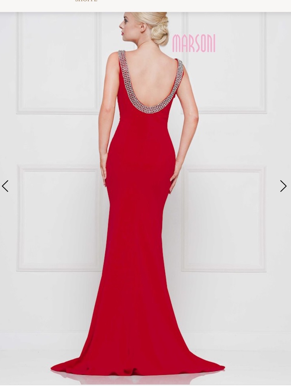 NWT Colors Marsoni Red Embellished
Mermaid Evening Gown Maxi Dress 4